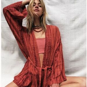 Free People Sasha Tie Dye Kimono in Pink Combo